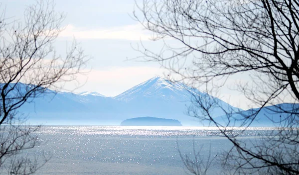 Ostrov golem grad v Prespanské jezero v Severní Makedonie, — Stock fotografie