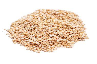 beyaz arka plan üzerinde tahin tohumu, görüntü