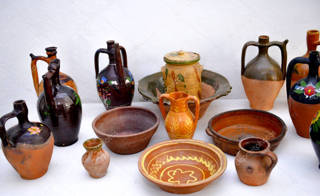 old handmade pottery from macedonia