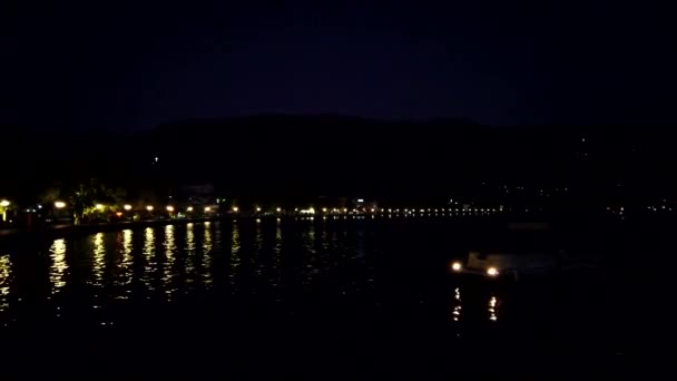 Ohrid Macedonia October 2019 Night Panoramic Image Ohrid Macedonia — Stock Video