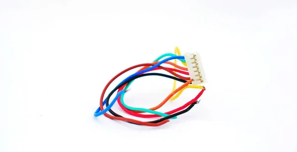 Cable Computadora Multicolor Aislado Sobre Fondo Blanco — Foto de Stock