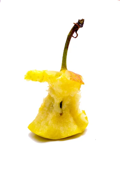 Eaten pear on white background — Stock Photo, Image
