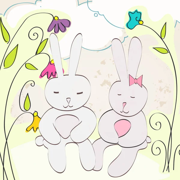 Cute Easter bunnies Royalty Free Stock Vectors