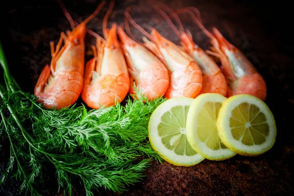 Camarones Con Verduras Limón — Foto de Stock