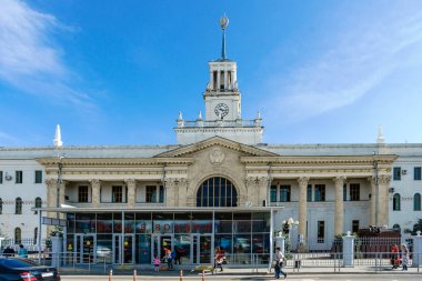 Krasnodar, Rusya - 06 Nisan 2018: Tren istasyonu Krasnodar. Rusya