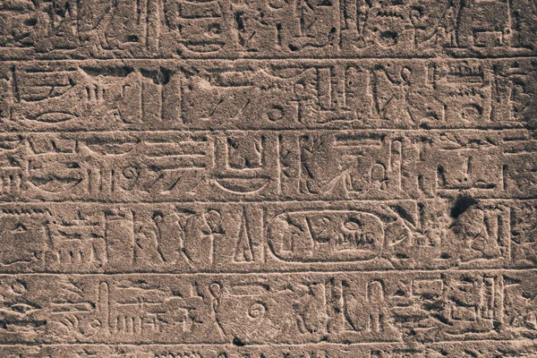 Ägyptische Hieroglyphen Stein Gemeißelt — Stockfoto