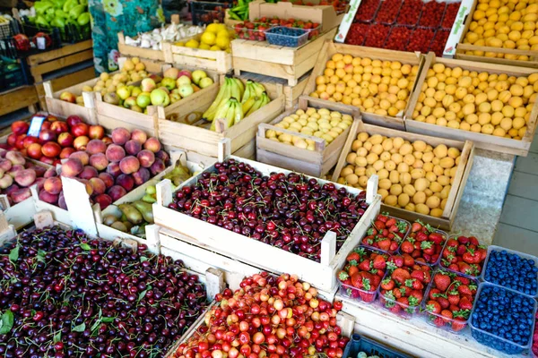 Owoce Warzywa Targu Rolniczym — Zdjęcie stockowe