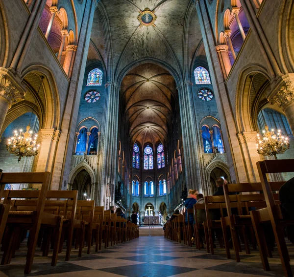 París Francia Febrero 2018 Interior Notre Dame Paris Francia —  Fotos de Stock