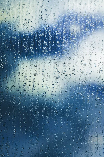 Regen Auf Glas Regentropfen Auf Fenster — Stockfoto