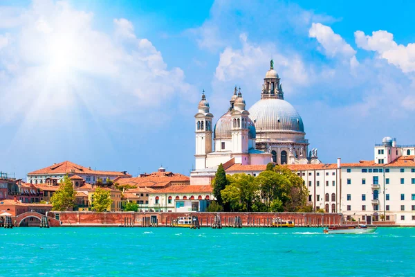Canal Grande Con Basílica Santa Maria Della Salute Venecia Italia — Foto de Stock