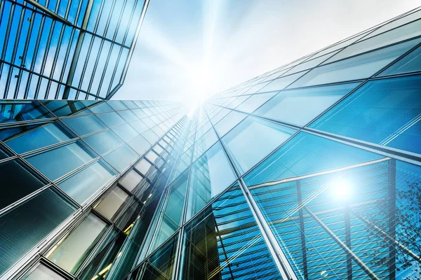 Rascacielos Acero Cristal Azul Edificio Gran Altura — Foto de Stock