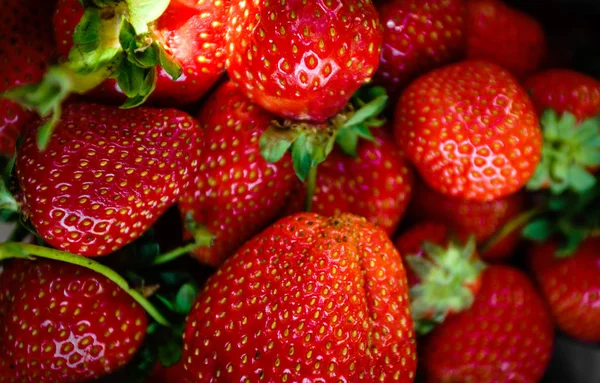 Fragole Fresche Vendita Mercato — Foto Stock