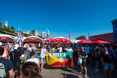 Soçi, Rusya - 14 Haziran 2018: FIFA Dünya Kupası. Futbol taraftarları kare