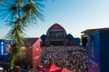 Soçi, Rusya - 14 Haziran 2018: FIFA Dünya Kupası. Futbol taraftarları kare