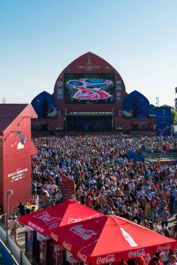 Soçi, Rusya - 14 Haziran 2018: FIFA Dünya Kupası. Futbol taraftarları kare