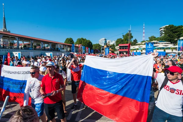 Σότσι Ρωσία Ιουνίου 2018 Fifa Παγκόσμιο Κύπελλο Οπαδοί Του Ποδοσφαίρου — Φωτογραφία Αρχείου