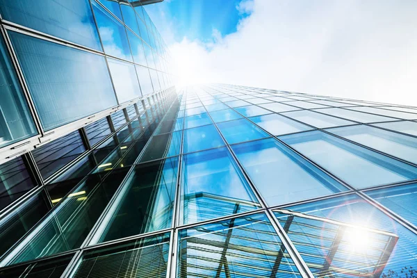 Stahl Blaues Glas Hochhaus Gebäude Wolkenkratzer — Stockfoto