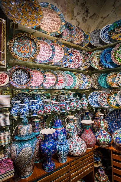 Cerâmica Turca Venda Grande Bazar Istambul Turquia — Fotografia de Stock