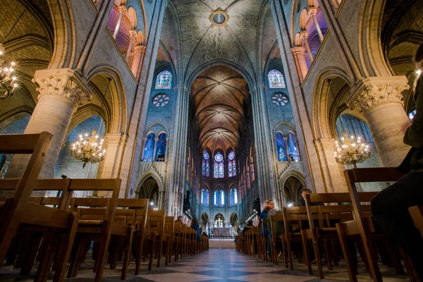 París Francia Febrero 2018 Interior Notre Dame Paris Francia —  Fotos de Stock