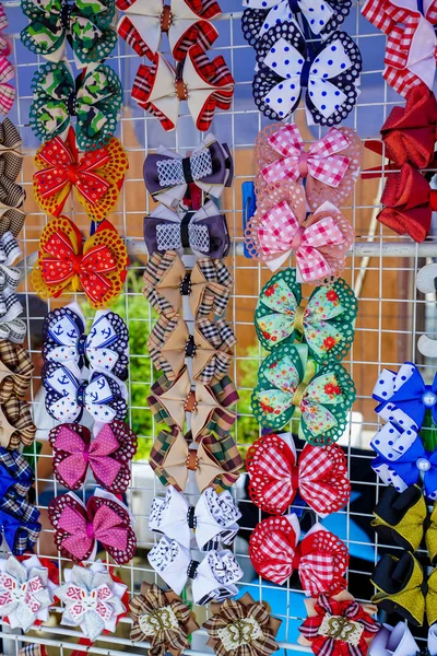 集合设置的多彩丝带蝴蝶结 — 图库照片