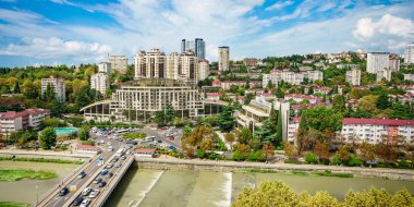 Soçi, Rusya - 01 Eylül 2018: Cityscape Sochi. Rusya