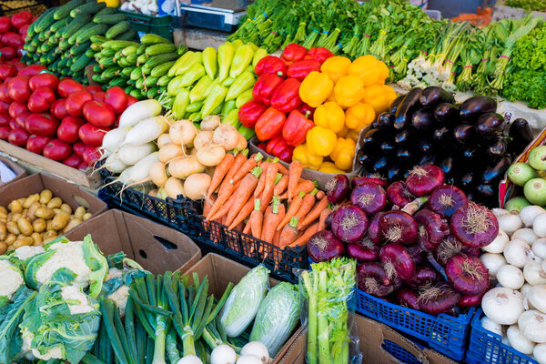 Fresh and organic vegetables at farmers market