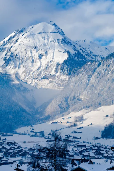 Vinter Schweiziska Alperna Schweiz — Stockfoto