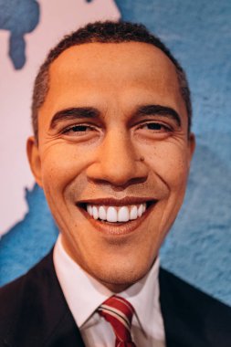 Amsterdam, Hollanda - 5 Eylül 2017: Barack Obama, Madame Tussauds balmumu rakam