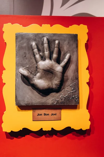 Amsterdam Netherlands September 2017 Jon Bon Jovi Hand Madame Tussauds — Stock Photo, Image