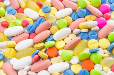 yığın uyuşturucu hap diferent tablet mix
