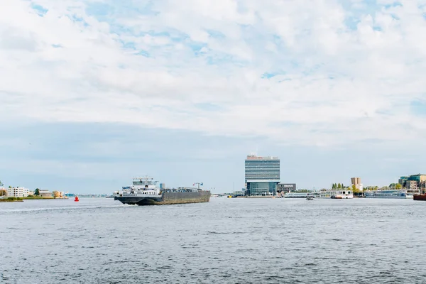 Panoramisch Uitzicht Amsterdam Vanaf Boot — Stockfoto