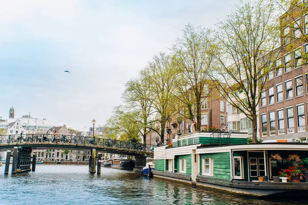 Amsterdam Nederländerna September 2017 Kanaler Och Floder Stadslandskapet Turist Plats — Stockfoto