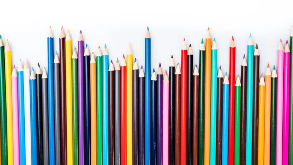 Crayons Couleur Isolés Sur Fond Blanc — Photo