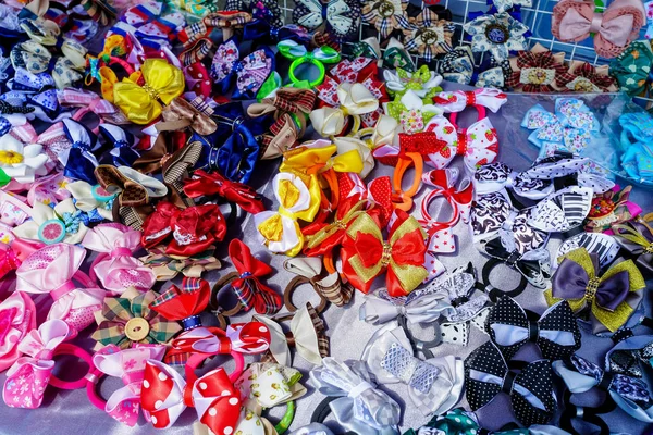 集合设置的多彩丝带蝴蝶结 — 图库照片