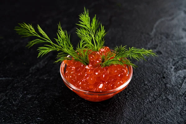 Röd Kaviar Närbild Laxrom Gourmetmat — Stockfoto