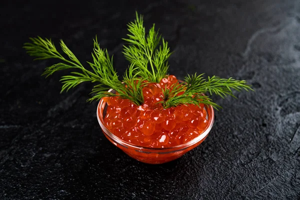 Caviar Vermelho Fecha Caviar Salmão Comida Gourmet — Fotografia de Stock