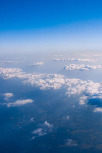 View from airplane window to see sky — Stock Photo, Image