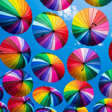 Gökkuşağı şemsiye renkli gökkuşağı