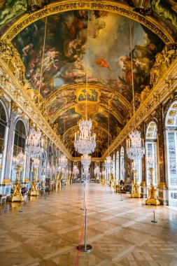 VERSAILLES, FRANCE - February 14, 2018 :Hall of Mirrors in the p clipart