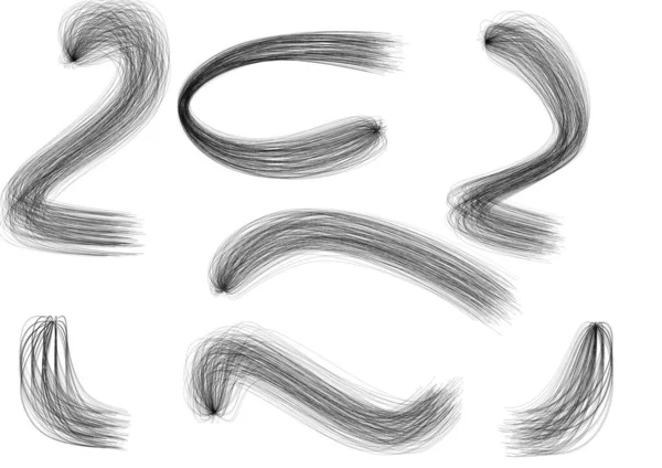 Set de linii ondulate curbe negre perie — Fotografie, imagine de stoc