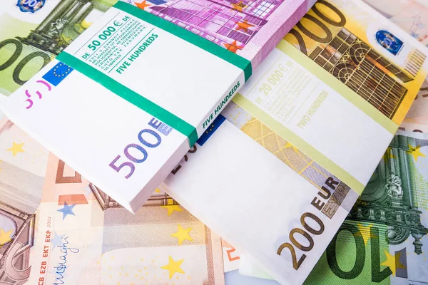 Pieniądze euro. tło gotówkowe euro. Banknoty euro — Zdjęcie stockowe