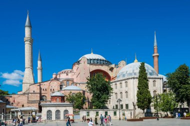 Istanbul, Türkiye-Temmuz 11 2017: Ayasofya 'ya görünüm, güzel