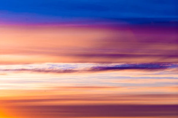 Feurig Orangefarbener Abendhimmel Schöner Himmel — Stockfoto