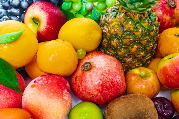 Composizione Con Sacco Frutti Diversi Frutti Esotici — Foto Stock