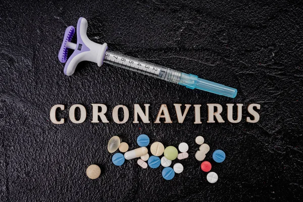 Flacon Vaccin Contre Coronavirus Avec Seringue Injectable — Photo