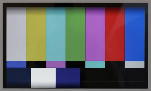 Testmuster Von Farbfernsehlinien Auf Dem Name Tablet Bildschirm Mit Einer — Stockfoto