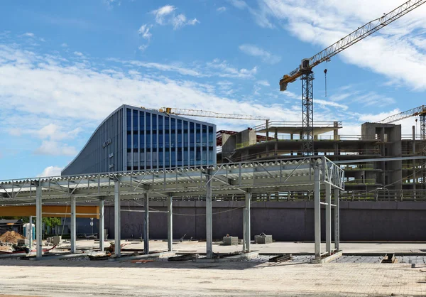Vilnius Lituânia Julho 2018 Construção Novo Posto Gasolina Perto Centro — Fotografia de Stock