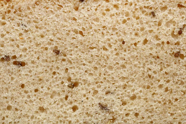 Макротекстура Деревенского Простого Серого Ржаного Хлеба Семенами Тмина — стоковое фото
