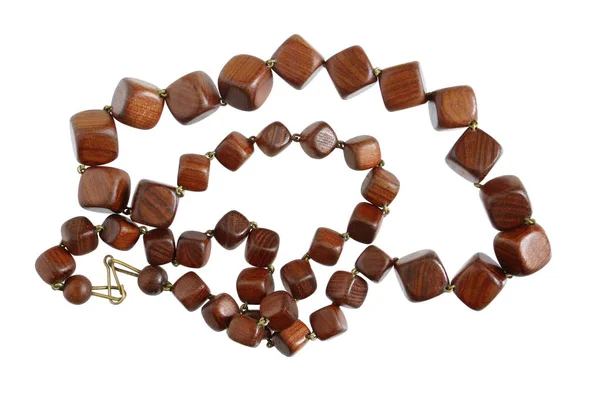 Homemade Female Beads Made Ebony Mahogany Wooden Simple Cubes Balls — Stock Photo, Image