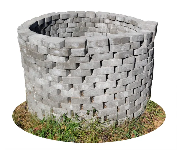 Concrete Paving Slabs Neatly Folded Tubular Structure Isolated White Outdoor — Stock Photo, Image